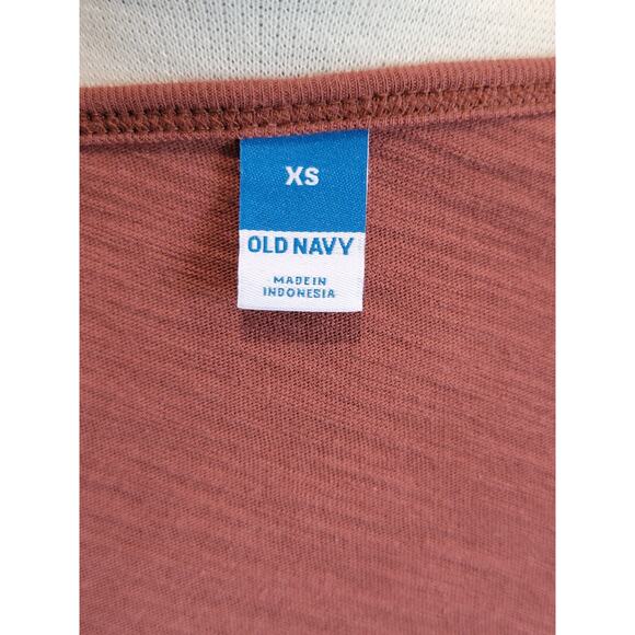 NWT Old Navy Button Front Slub Knit Top Tee Shirt Boxy 100% Cotton Size XS - Picture 7 of 8